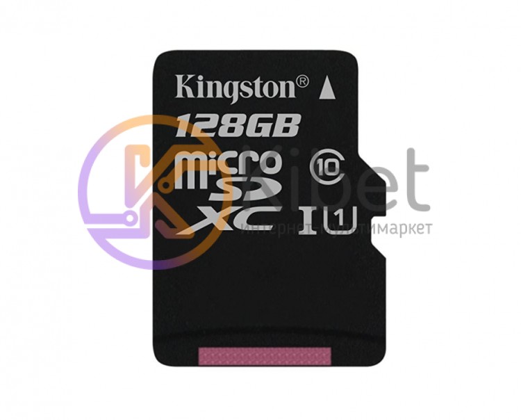 Карта памяти microSDXC, 128Gb, Class10 UHS-I, Kingston Canvas Select, без адапте