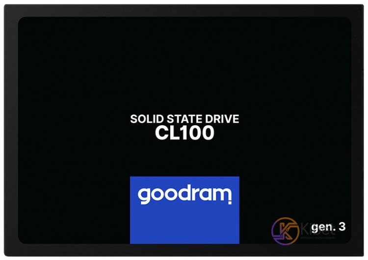 Твердотельный накопитель 960Gb, Goodram CL100 (Gen.3), SATA3, 2.5', 3D TLC, 520