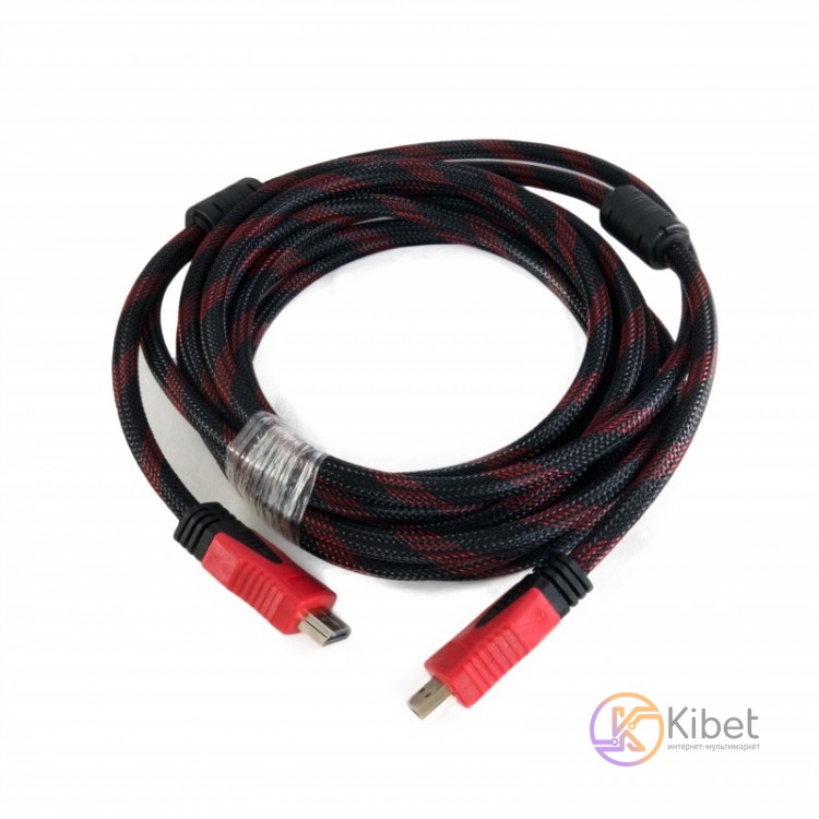 Кабель HDMI - HDMI, 5 м, Black Red, V2.0, Extradigital, позолоченные коннекторы,