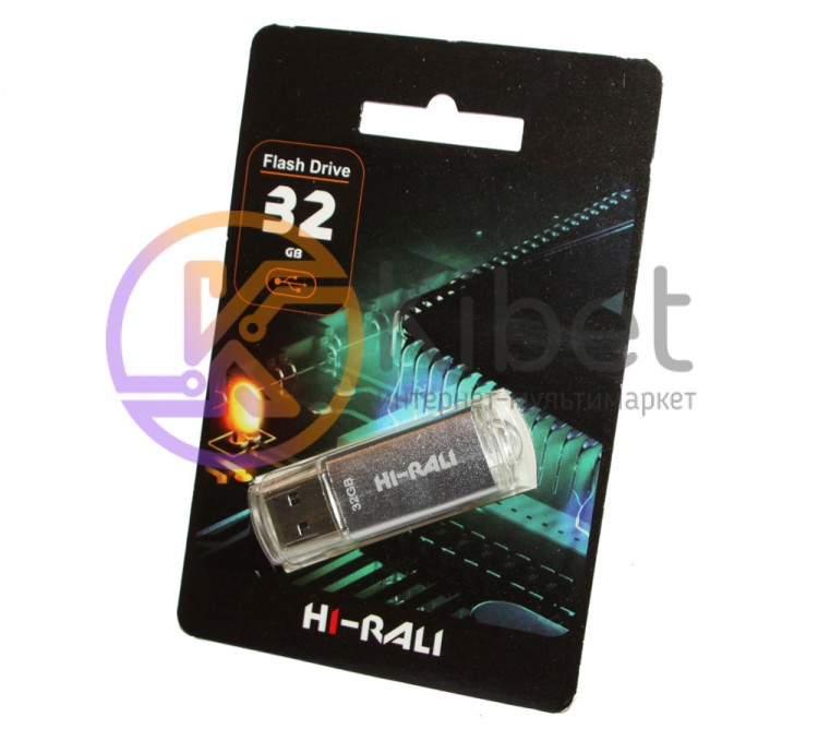 USB Флеш накопитель 32Gb Hi-Rali Rocket series Silver HI-32GBVCSL