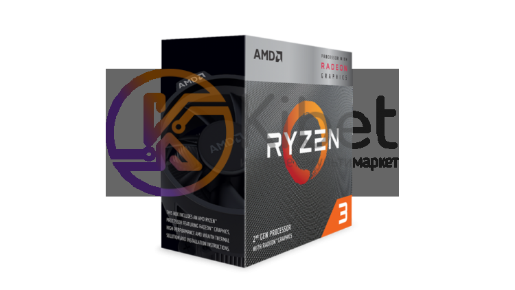 Процессор AMD (AM4) Ryzen 3 3200G, Box, 4x3,6 GHz (Turbo Boost 4,0 GHz), Radeon
