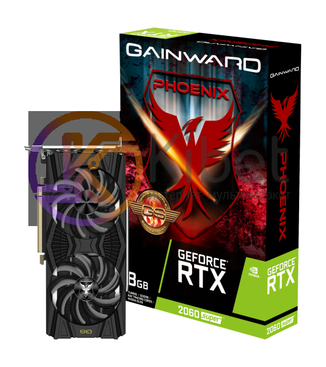 Видеокарта GeForce RTX 2060 SUPER, Gainward, Phoenix 'GS', 8Gb DDR6, 256-bit, HD