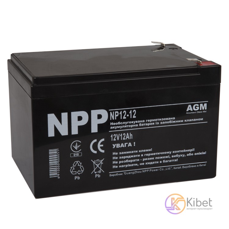 Батарея для ИБП 12В 12Ач NPP NP12-12
