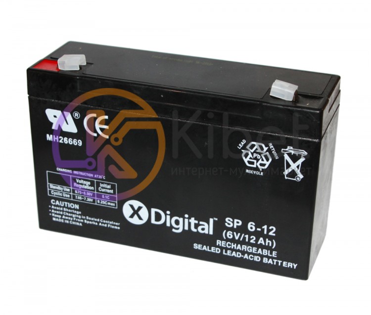 Батарея для ИБП 6В 12Ач X-Digital, SP 6-12 (SW6120), 151х50х100
