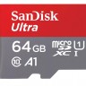 Карта памяти microSDXC, 64Gb, Class10 UHS-I U1 C10 A1, SanDisk Ultra, 100 60 M