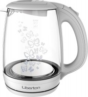 Чайник Liberton LEK-1703 White, 2200W, 1,7л, стекло, подсветка