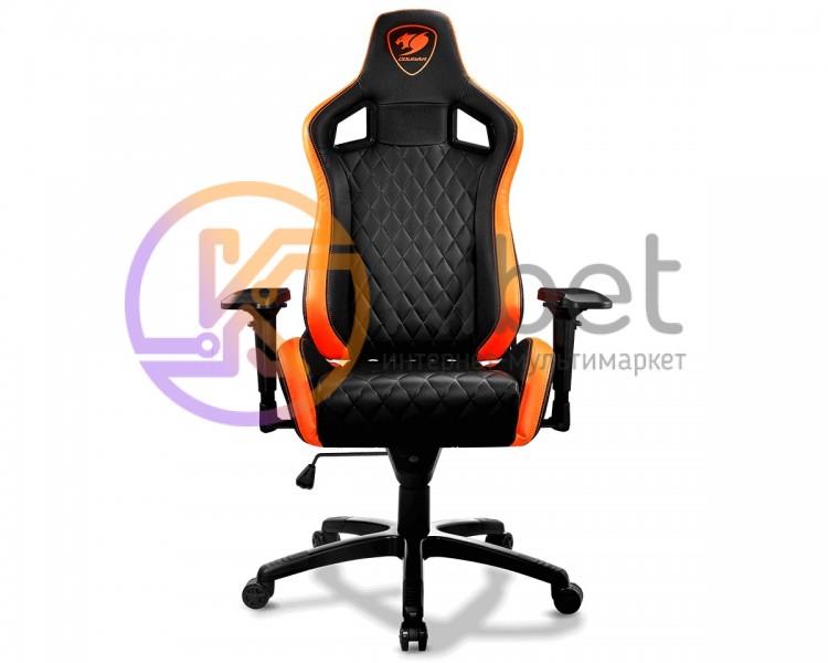 Игровое кресло Cougar Armor S дышащая экокожа, стальной каркас, черный+оранжевый
