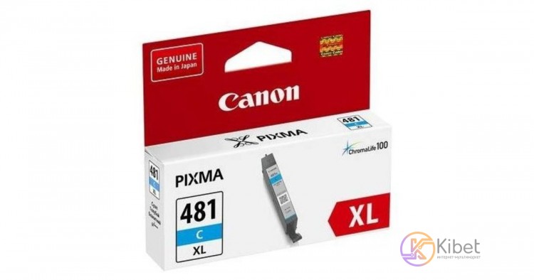 Картридж Canon CLI-481C XL, Cyan, TR7540 TR8540, TS6140 TS8140 TS9140, 8.3 мл (2