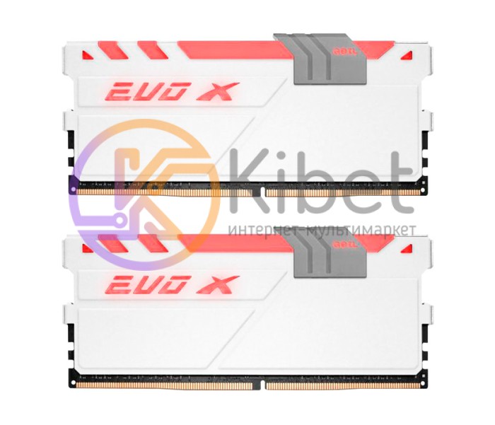 Модуль памяти 8Gb x 2 (16Gb Kit) DDR4, 2400 MHz, Geil Evo X White LED, 15-15-15-