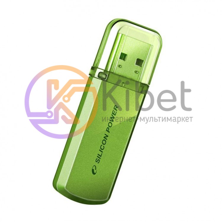 USB Флеш накопитель 8Gb Silicon Power Helios 101 Green 20 10Mbps SP008GBUF21