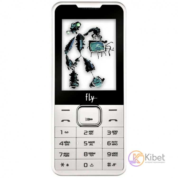 Мобильный телефон FLY FF243 White, 2 Sim, 2.4' (240х320) TFT, microSD (max 16Gb)
