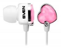 Наушники Sven SEB-150 (GD-1500) Glamour White Pink, Mini jack (3.5 мм), вакуумны