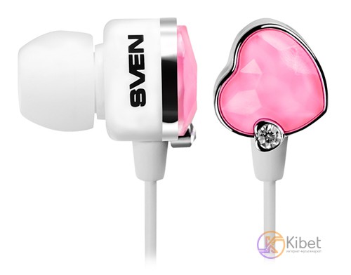 Наушники Sven SEB-150 (GD-1500) Glamour White Pink, Mini jack (3.5 мм), вакуумны