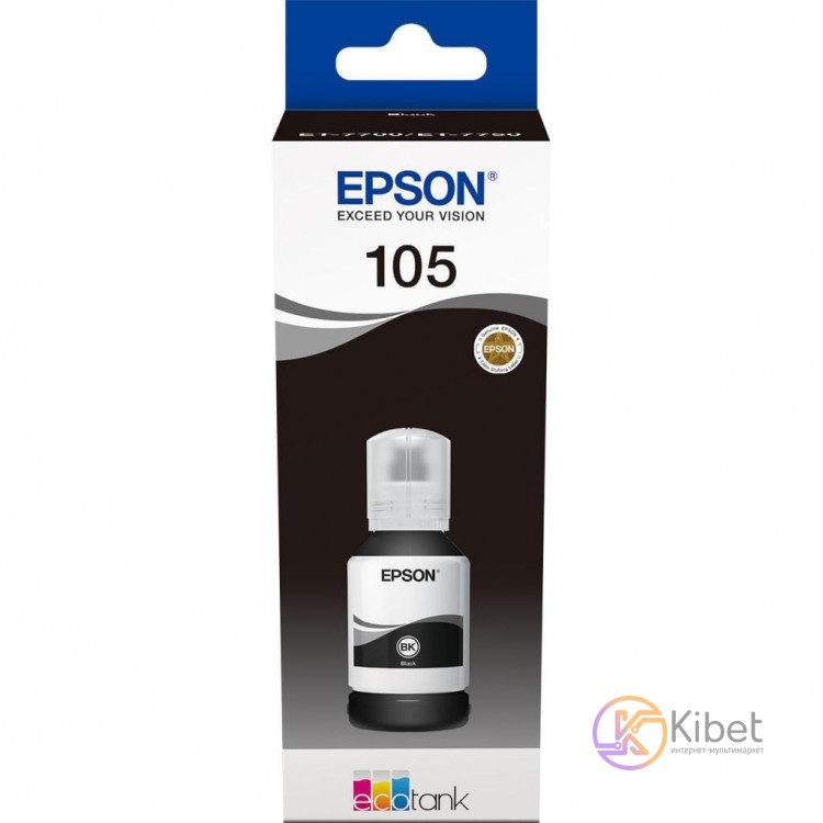 Чернила Epson 105, Black Pigment, для L7160 L7180, 140 мл (C13T00Q140)