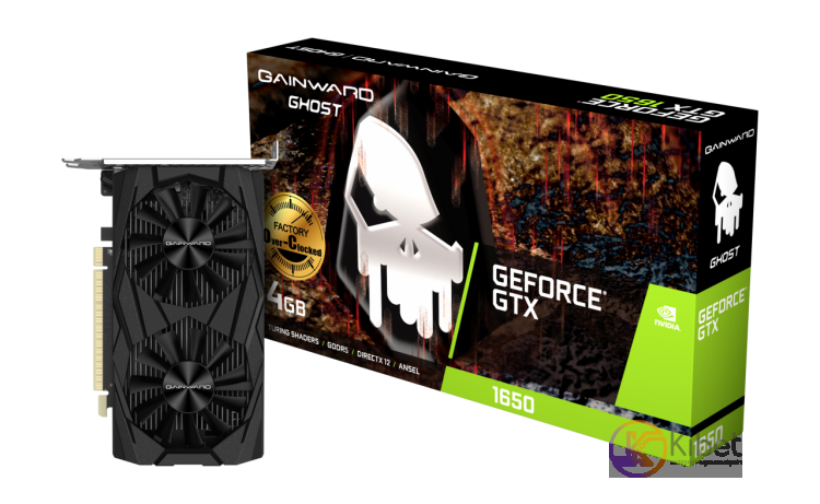 Видеокарта GeForce GTX 1650, Gainward, Ghost OC, 4Gb DDR5, 128-bit, HDMI 2xDP, 1