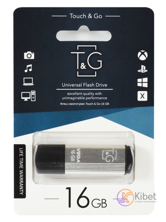USB Флеш накопитель 16Gb T G 121 Vega series Silver (TG121-16GBSL)