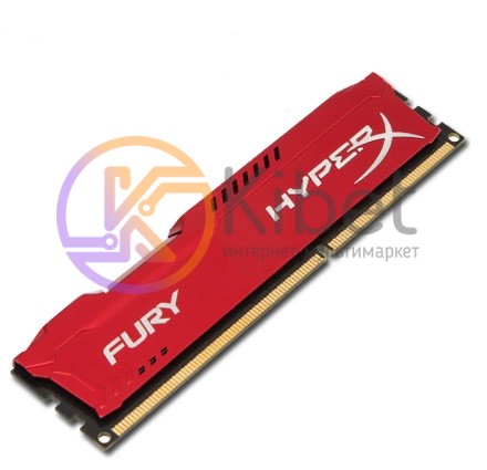 Модуль памяти 4Gb DDR3, 1866 MHz, Kingston HyperX Fury, Red, 10-11-10-30, 1.5V,
