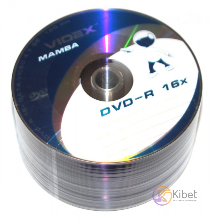 Диск DVD-R 10 Videx Mamba, 4.7Gb, 16x, Bulk Box
