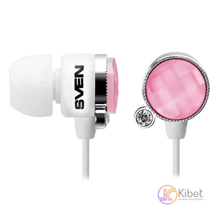 Наушники Sven SEB-160 (GD-1600) White Pink, Mini jack (3.5 мм), вакуумные, кабел