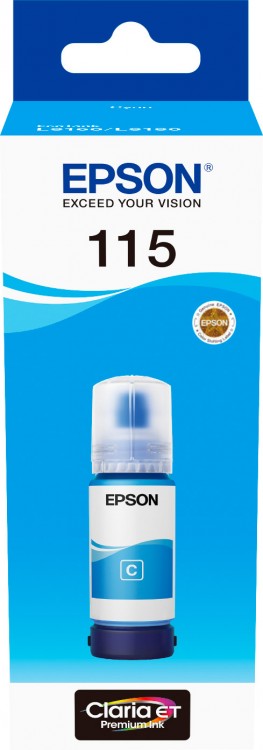 Чернила Epson 115, Cyan, для L8160 L8180, 70 мл (C13T07D24A)