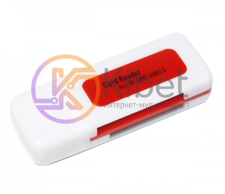 Card Reader внешний Merlion CRD-4BL, M2 microSD, Red