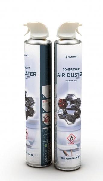 Воздух чистящий Gembird, для выдувания пыли, баллон, 750 мл (CK-CAD-FL750-01)