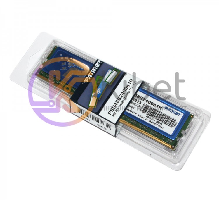 Модуль памяти 8Gb DDR4, 2400 MHz, Patriot, 16-16-16-36, 1.2V, с радиатором (PSD4