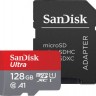 Карта памяти microSDHC, 128Gb, Class10 UHS-I, SanDisk R100MB s Ultra, SD адаптер