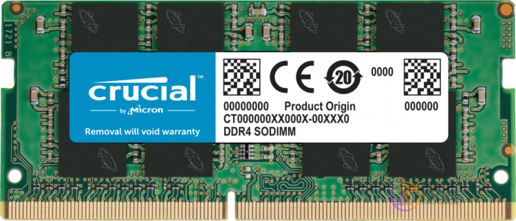 Модуль памяти SO-DIMM, DDR4, 8Gb, 3200 MHz, Crucial, 1.2V, CL22 (CT8G4SFRA32A)