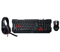 Комплект Genius KMH-200 Black, USB, клавиатура+мышь+гарнитура