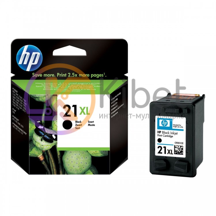 Картридж HP №21XL (C9351CE), Black, DJ 3920 PSC 1410, 12 мл