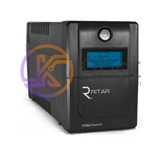 ИБП Ritar RTP800 (480W) Proxima-D, LCD, AVR, 4st, 2xSCHUKO socket, 1x12V9Ah, pla