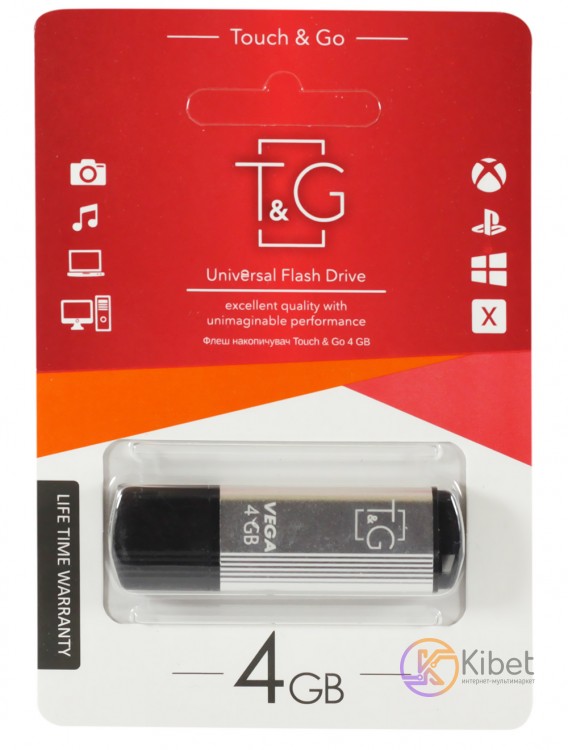 USB Флеш накопитель 4Gb T G 121 Vega series Silver (TG121-4GBSL)