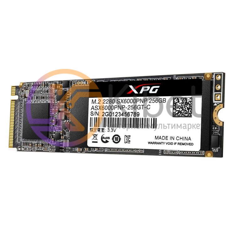 Твердотельный накопитель M.2 256Gb, A-Data XPG SX6000 Pro, PCI-E 4x, 3D TLC, 210