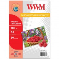 Фотобумага WWM, глянцевая, A4, 180 г м?, 50 л, Premium Series (G180.50.Prem)