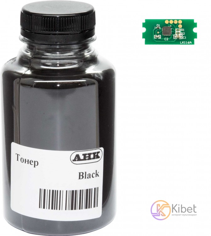 Тонер + чип Kyocera TK-1150, Black, P2235 M2135 M2635 M2735, 90 г, AHK (32