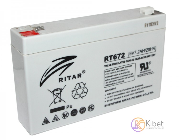 Батарея для ИБП 6В 7.2Ач AGM Ritar RT672, 151х34х94 мм