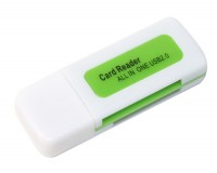 Card Reader внешний Merlion CRD-5GR, M2 microSD SDHC, Green