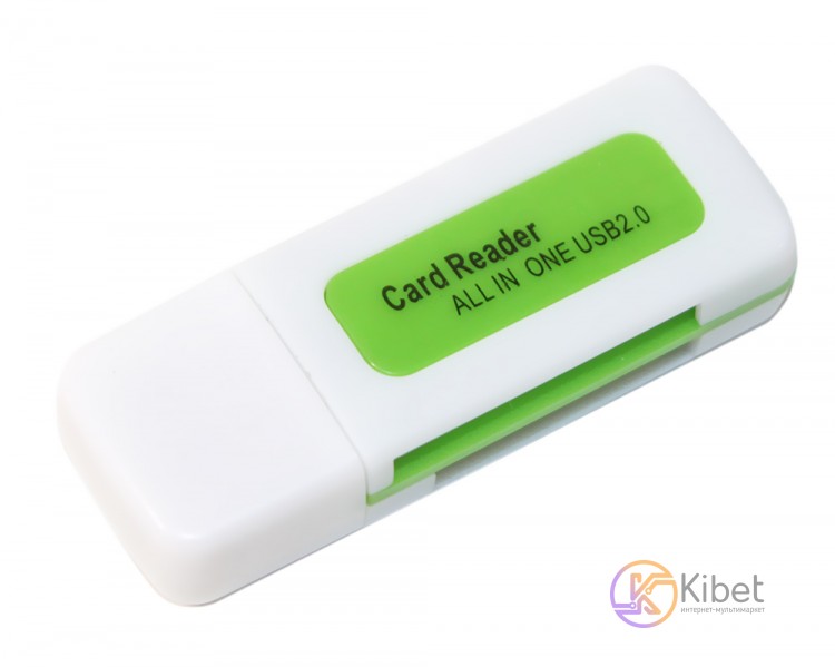 Card Reader внешний Merlion CRD-5GR, M2 microSD SDHC, Green