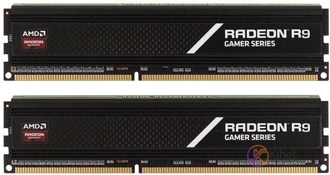 Модуль памяти 8Gb x 2 (16Gb Kit) DDR4, 3000 MHz, AMD Radeon R9 Gamer, Black, CL1