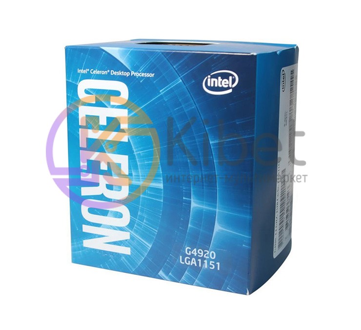Процессор Intel Celeron (LGA1151) G4920, Box, 2x3,2 GHz, UHD Graphic 610 (950 MH
