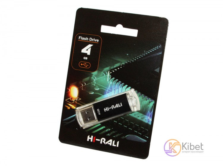 USB Флеш накопитель 4Gb Hi-Rali Rocket series Black, HI-4GBVCBK