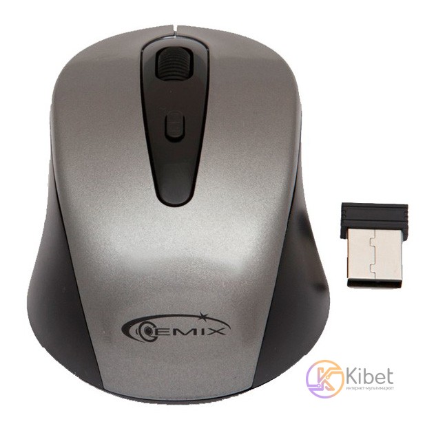 Мышь Gemix GM520 1200 DPI беспроводная, Silver, Мини-USB ресивер