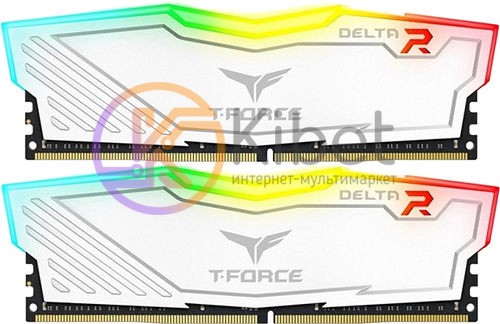 Модуль памяти 16Gb x 2 (32Gb Kit) DDR4, 3000 MHz, Team T-Force Delta RGB, White,