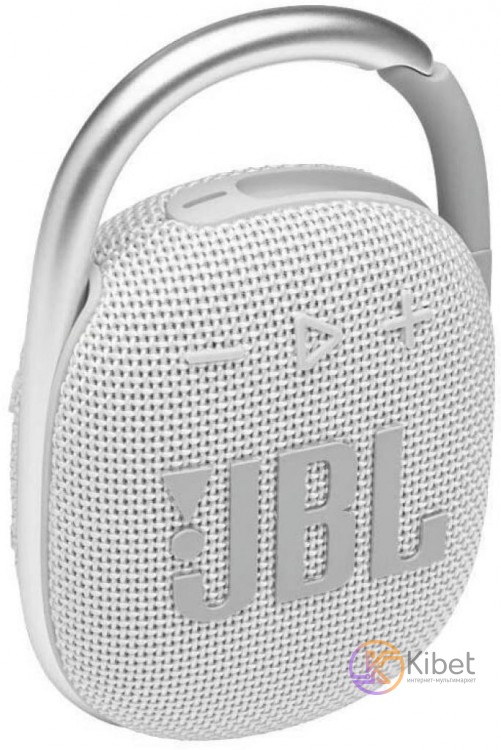 Колонка портативная 1.0 JBL Clip 4 White, 5Bт, Bluetooth, питание от аккумулятор