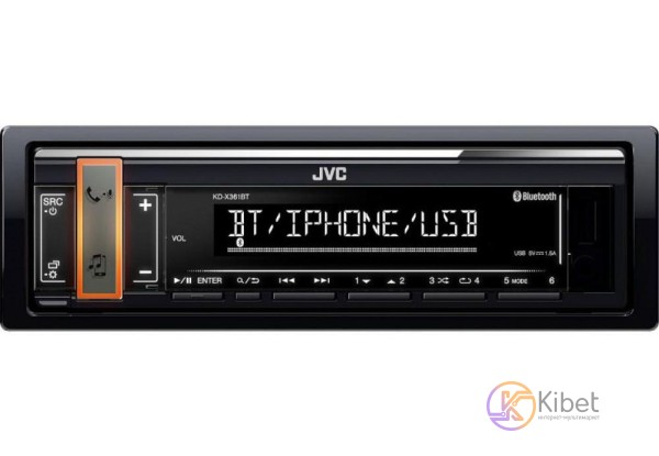 Автомагнитола JVC KD-X361BT USB, Bluetooth, 1 Din