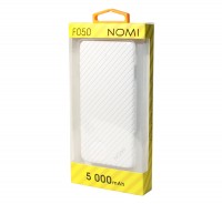 Универсальная мобильная батарея 5000 mAh, Nomi F050 mAh (1A, 1USB) White
