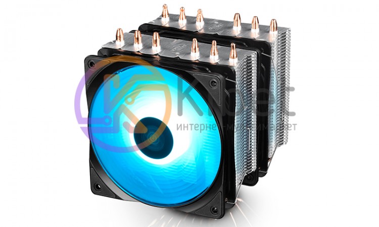 Кулер для процессора Deepcool NEPTWIN RGB, алюминий и медные тепловые трубки, 2x