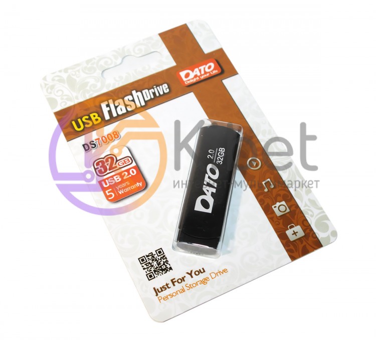 USB Флеш накопитель 32Gb DATO DS7008 Black, DT_DS7008BL 32Gb