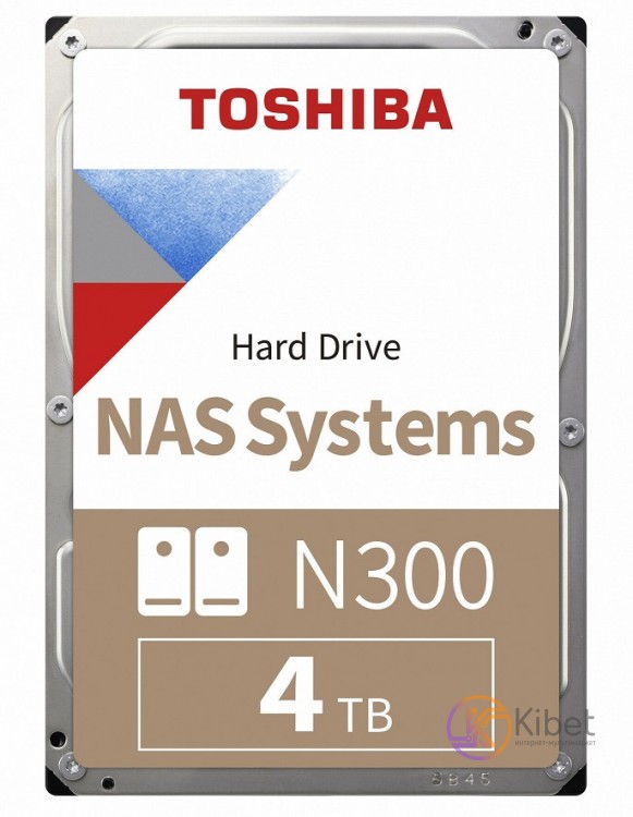 Жесткий диск 3.5' 4Tb Toshiba N300, SATA3, 256Mb, 7200 rpm (HDWG440UZSVA)